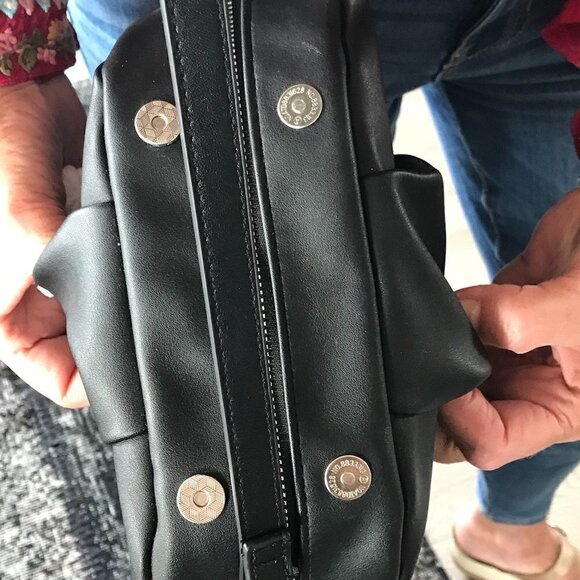 PIECES black crossbody/clutch bag silver hardware faux leather, 10 x 7.5 x 2" - Picture 4 of 10